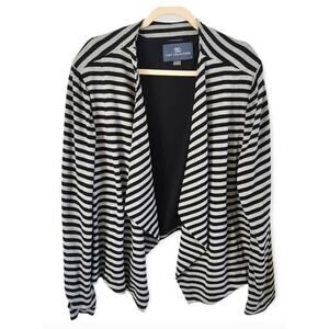 Tart Collection Grey and Black Knit Stripe Blazer Jacket Size 4XL NWT